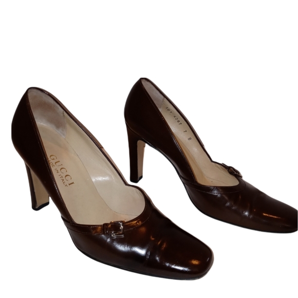 Gucci Brown Leather Heels - Picture 2 of 10